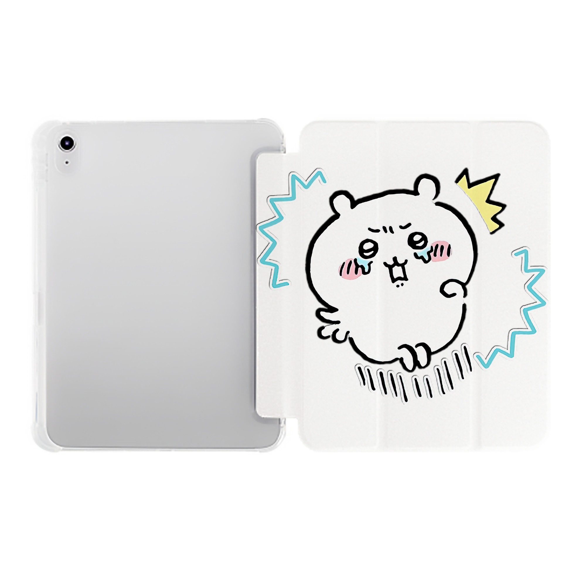 （画像用） ちいかわ ちいかわ Chii-kawa chiikawa IPad ケース ペン収納付き 三つ折りスタンド PUレザー×シリコン 対応機種9.5/10.5/10.9インチ